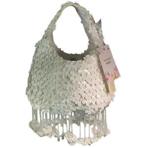 Beaded White Evening Bag Wedding Bridal Summer